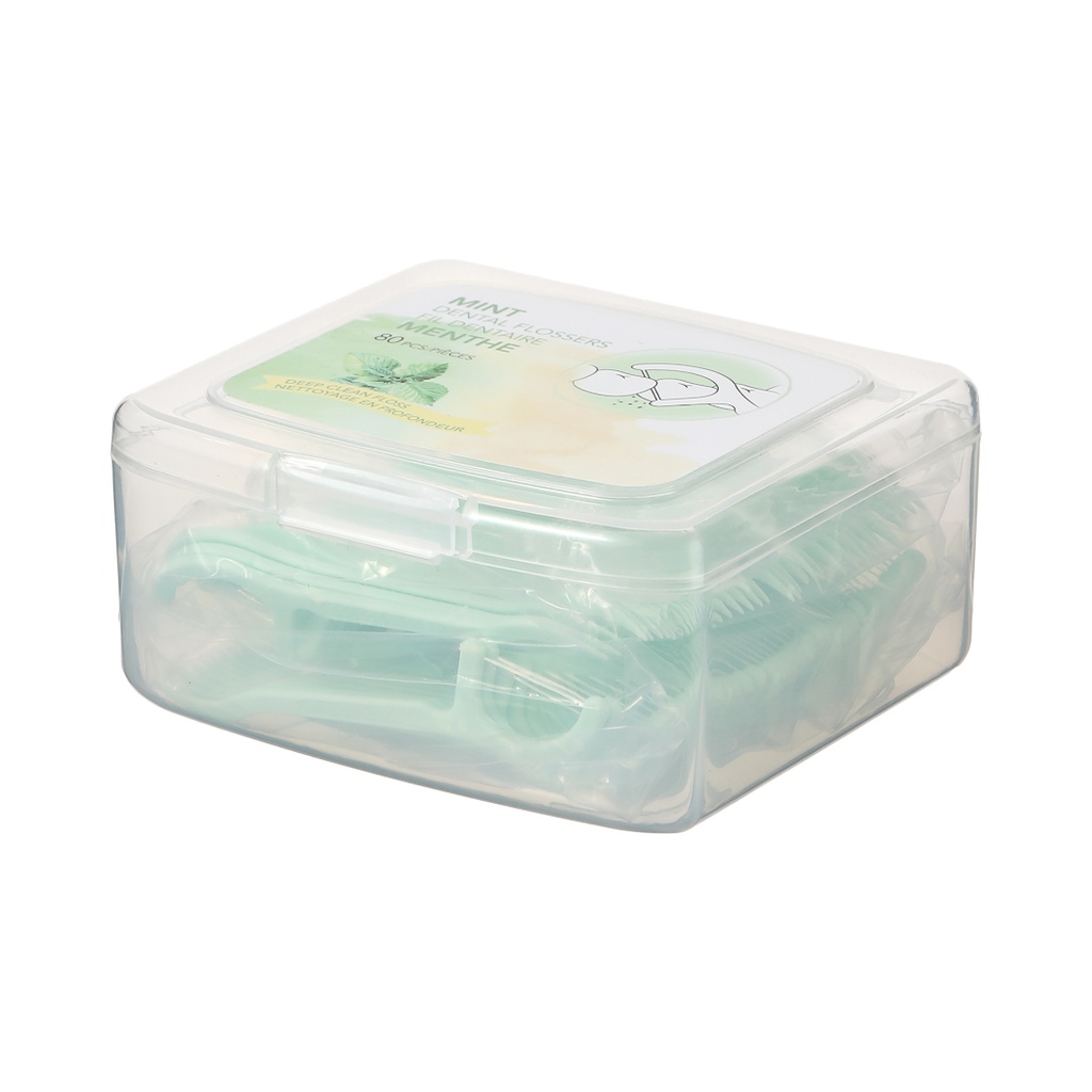 Anti bacterial Gum Care Dental Flossers Mint 80 pc