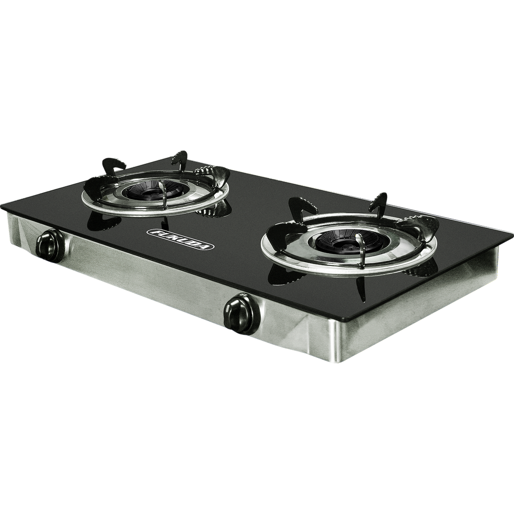 Fukuda Glass Top Double Burner Gas Stove (900W)