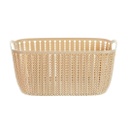 Small Plaited Rectangular Storage Bucket Khaki